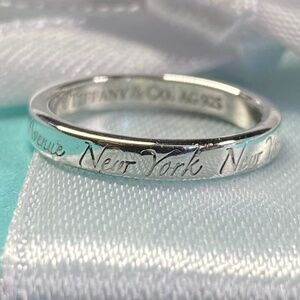 Tiffany & Co Notes Fifth Ave narrows ring 925 silver     Size 4.5